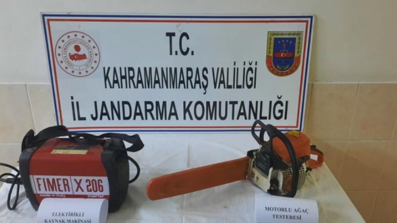 Kahramanmaraş'ta kaynak makinesi ve motorlu testere çalan hırsızlar tutuklandı