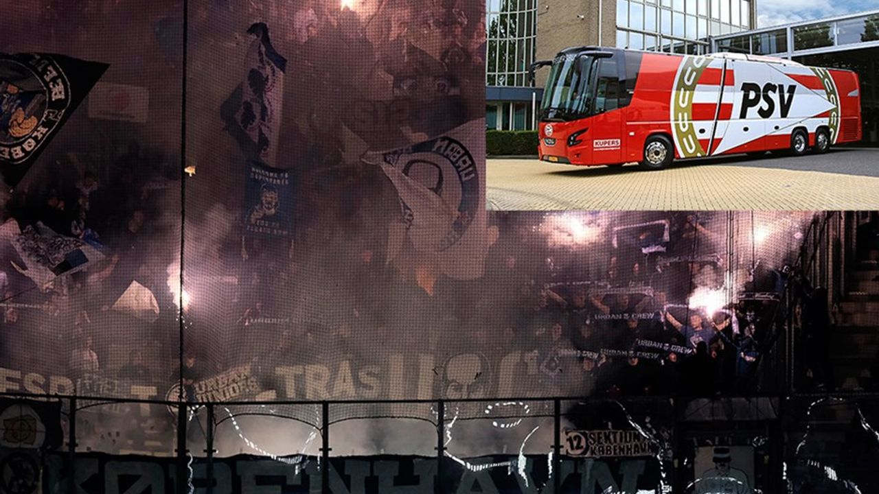 Böylesi ne görüldü ne duyuldu! PSV'den Kopenhag taraftarlarına inanılmaz otobüs tuzağı!