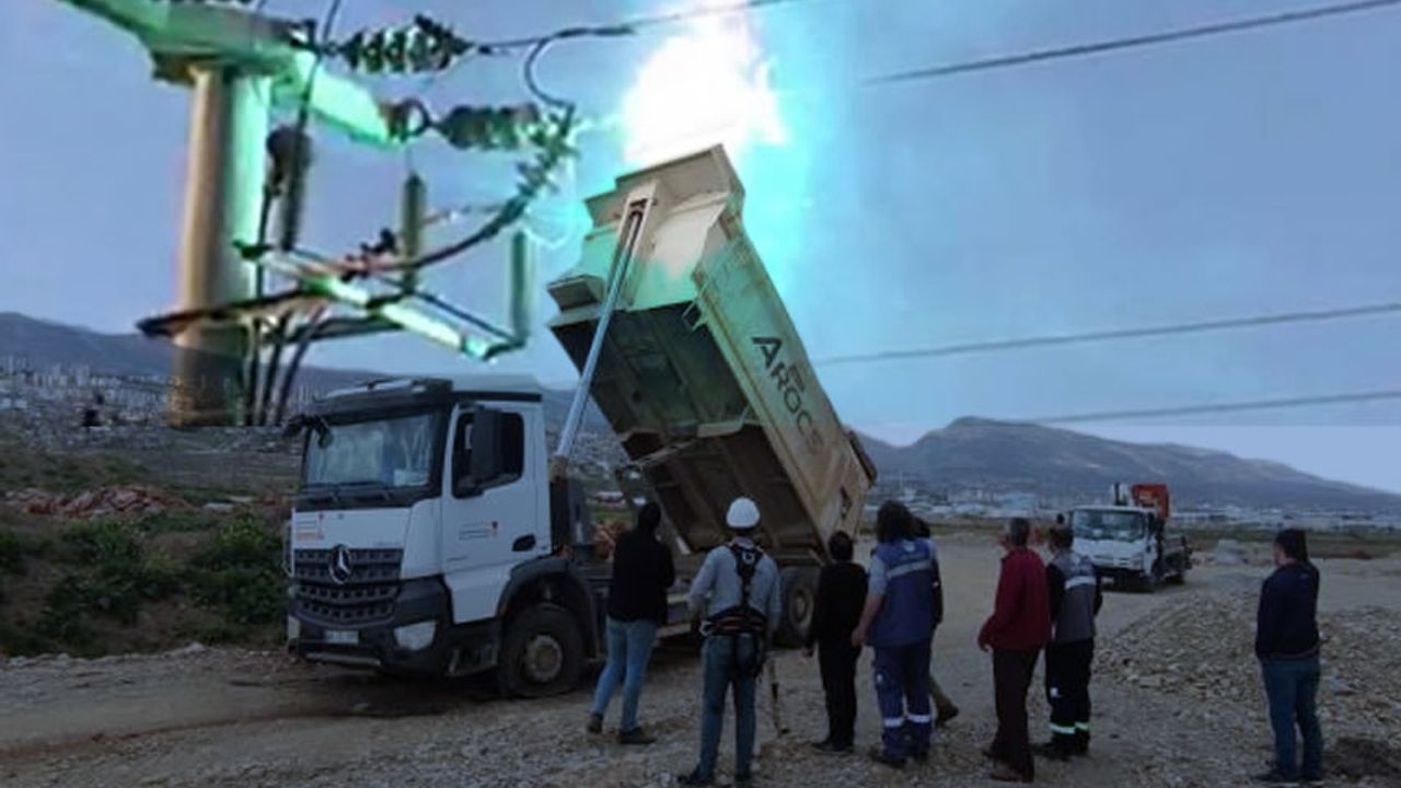 Kahramanmaraş'ta kamyonun damperi elektrik tellerine çarpınca olanlar oldu