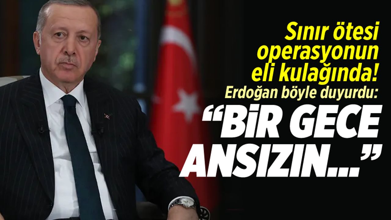 Sınır ötesi noperasyonun eli kulağında! Erdoğan böyle duyurdu: ''Bir gece anszın...''