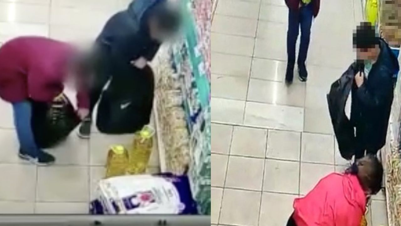 Van'da marketten yağ çalan çocuk hırsızlar kamerada