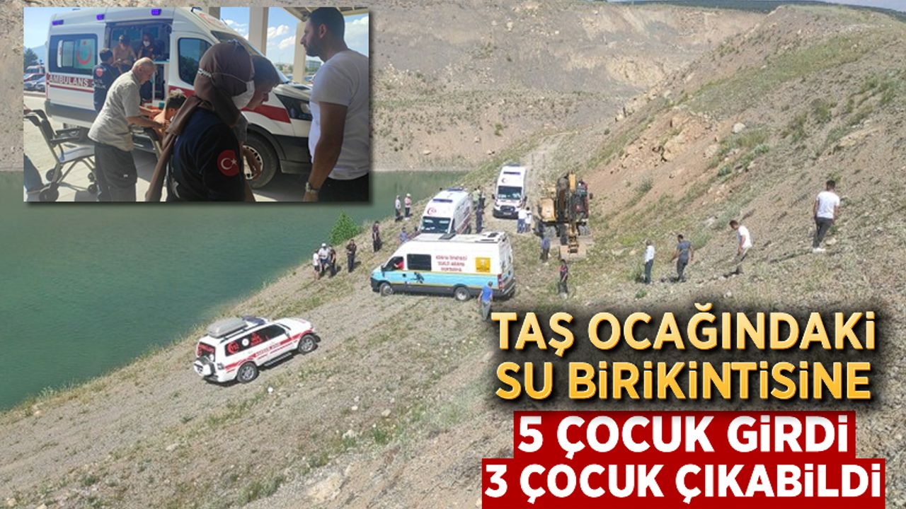 Konya'da taş ocağındaki su birikintisine 5 çocuk girdi 3 çocuk çıkabildi