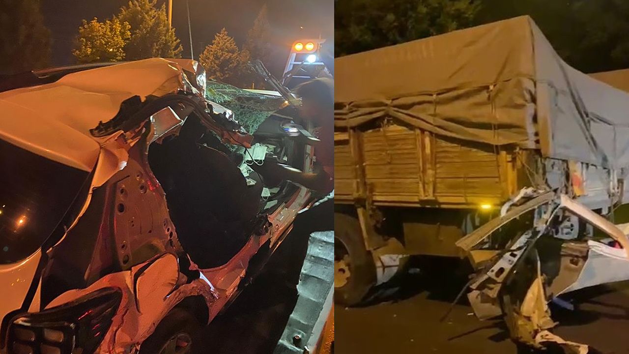 Kahramanmaraş'ta otomobilin kamyona çarpması sonucu 1 kişi yaralandı