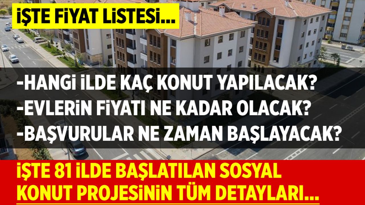 Erdoğan sosyal konut projesinin detaylarını açıkladı! İşte fiyat listesi...