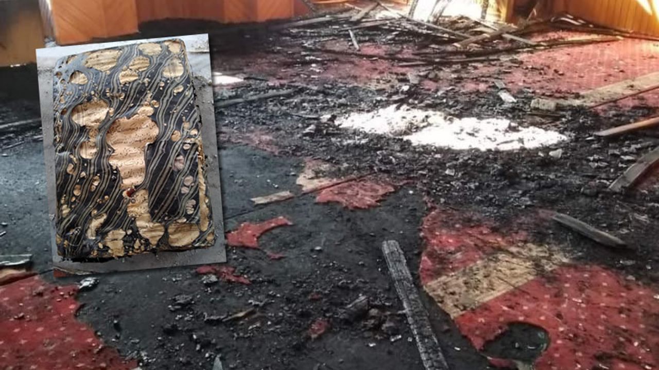 Kahramanmaraş'ta camide Kur'an-ı Kerim hariç her şey yandı