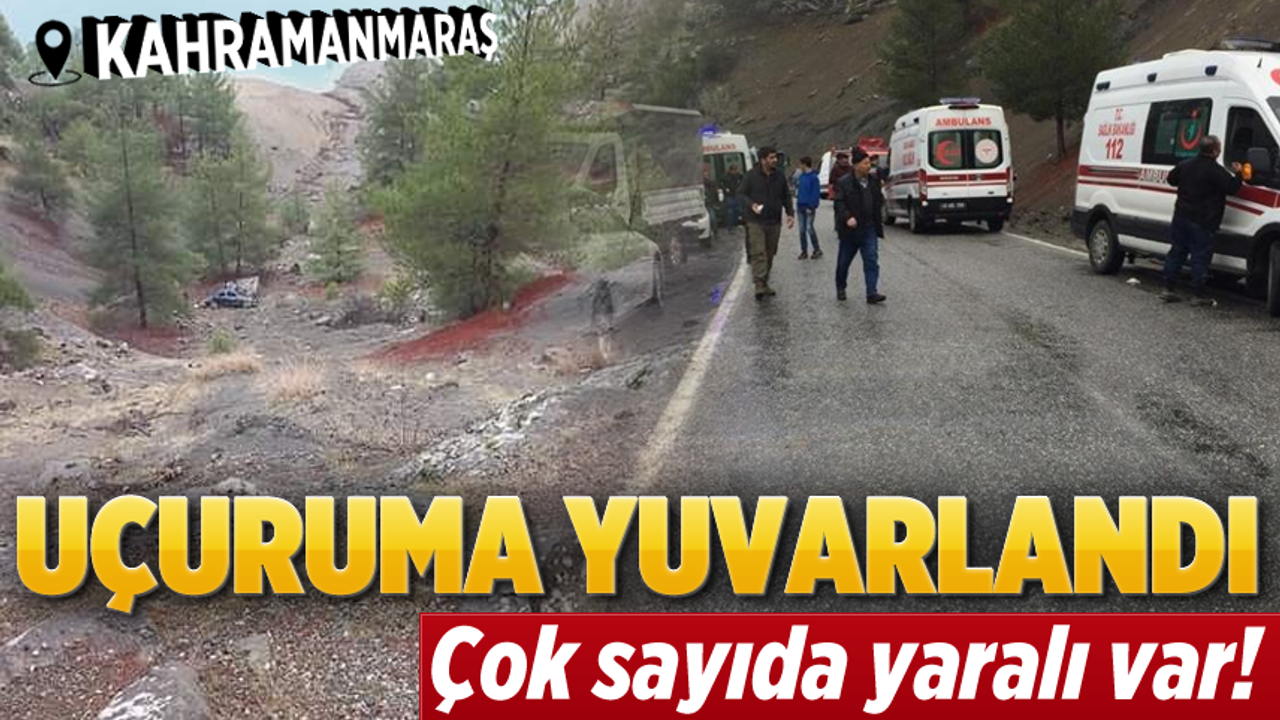 Kahramanmaraş'ta otomobil uçuruma yuvarlandı: 4 yaralı