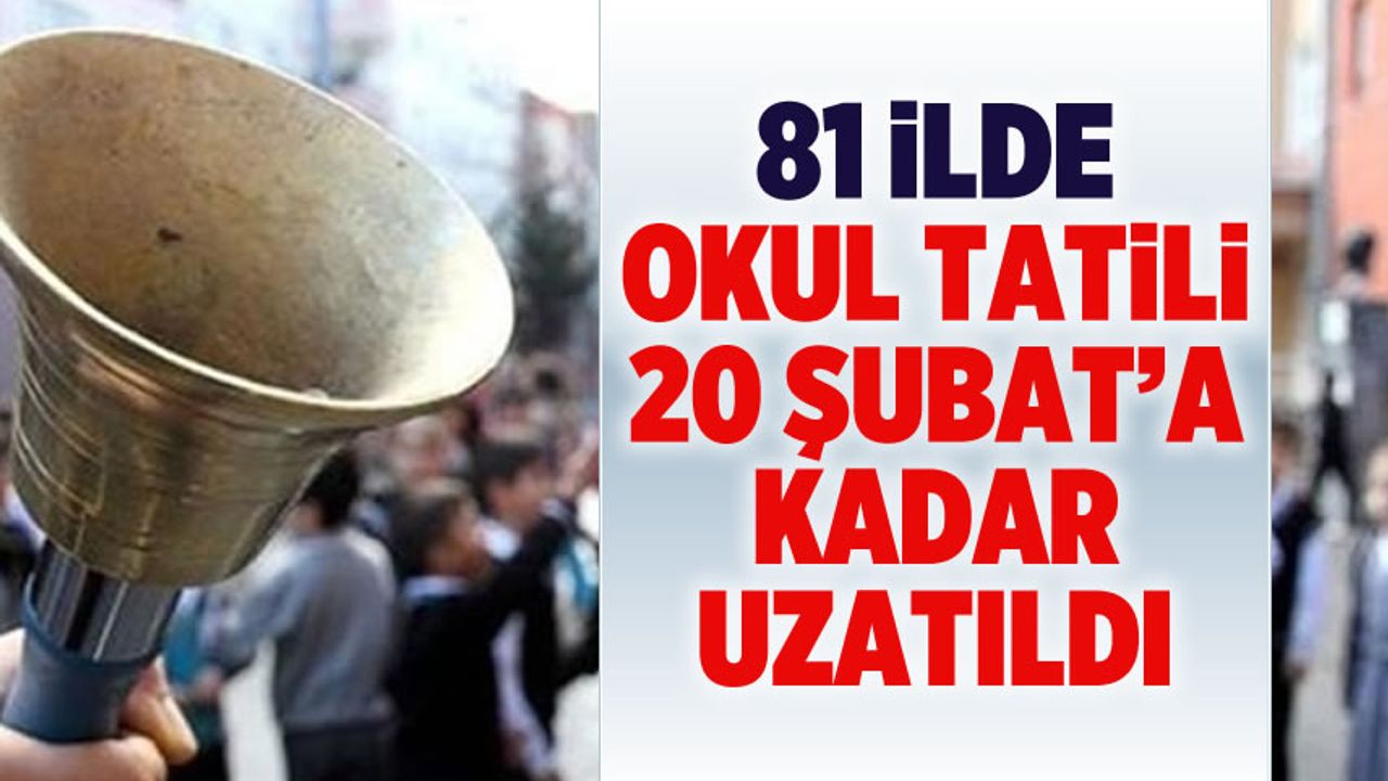 Türkiye'nin 81 ilinde okullar 20 Şubat'a kadar tatil edildi