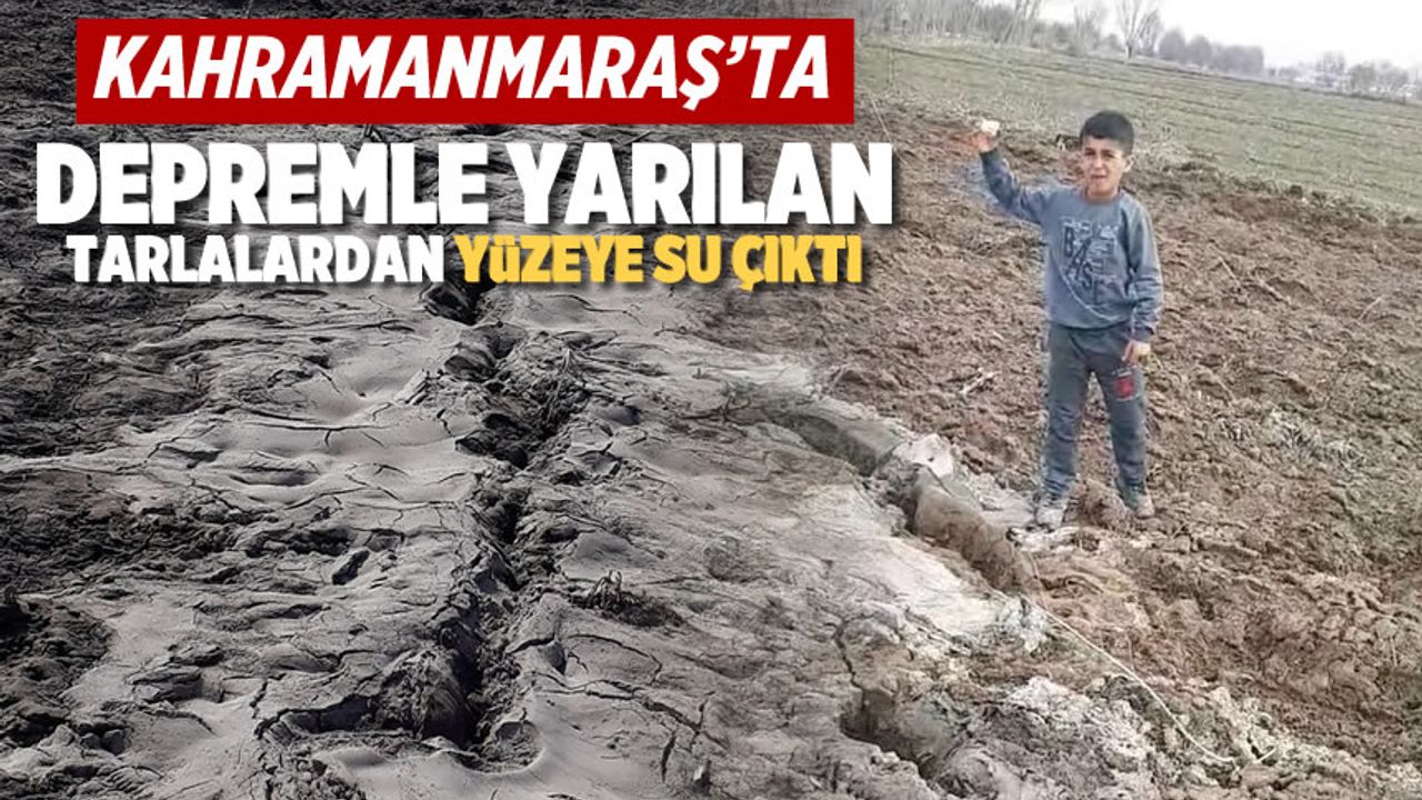 Kahramanmaraş'ta depremle yarılan tarlalardan yüzeye su çıktı