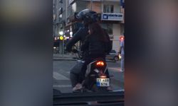 Kahramanmaraş'ta motosiklette kasksız küçük çocukla tehlikeli yolculuk