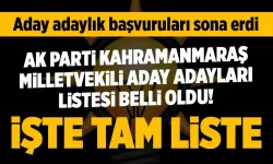AK Parti’nin Kahramanmaraş milletvekili aday adayı tam listesi açıklandı