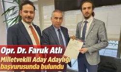 Opr. Dr. Faruk Atlı, milletvekili aday adaylığı başvurusunu yaptı