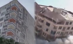 Hatay'da kolonlara zarar verilerek yıkılan binalar kamerada
