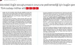 Hakkında açılan soruşturma sonrası Şerefli Türk subayı intihar etti