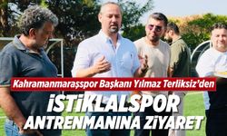 Kahramanmaraşspor Başkanı Yılmaz Terliksiz'den İstiklalspor antrenmanına ziyaret