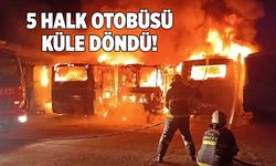 Burdur’da 5 halk otobüsü yanarak küle döndü!