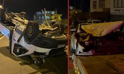 Kahramanmaraş’ta Otomobille Çarpışan Transit Araç Takla Attı