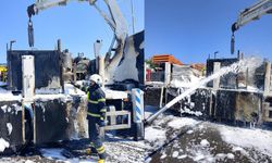 Kahramanmaraş’ta Tüplerin Bulunduğu Kamyon Kasasında Yangın