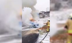 Kahramanmaraş'ta faciadan dönüldü! Seyir halindeki araç alev aldı