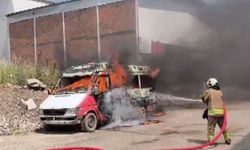 Kahramanmaraş'ta minibüs alevlere teslim oldu