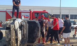 Kahramanmaraş Ağcalı'da korkutan kaza: Araçta sıkıştılar