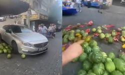 Yok artık! Aydın'da lüks aracıyla pazar tezgahına daldı