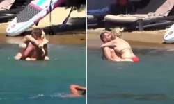 Ali Biçim ve sevgilisi Şazer Altındoğan'dan denizde olay görüntüler