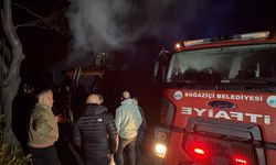 Düzce’de 2 katlı ahşap evde yangın paniği