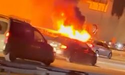 İstanbul'da kaza sonrası 2 araç alev topuna döndü
