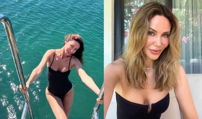 Yunan adasında olay pozlar: Demet Şener fiziğiyle yıllara meydan okudu