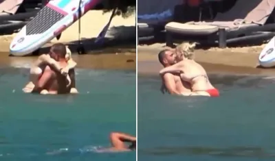 Ali Biçim ve sevgilisi Şazer Altındoğan'dan denizde olay görüntüler