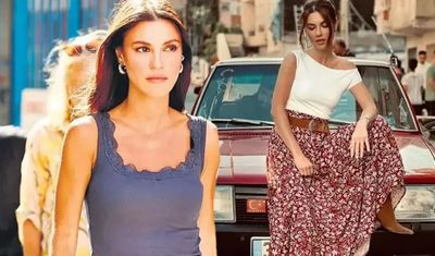 Yüsra Geyik’ten sette “fiyakalı” pozlar