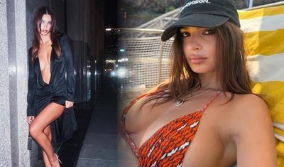 Emily Ratajkowski cesur elbisesiyle gündem oldu