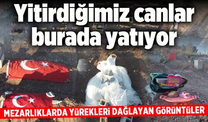 Yitirdiğimiz canlar burada yatıyor! Mezarlıklarda yürekleri dağlayan görüntüler