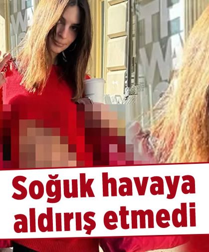 Soğuk havaya aldırmadı! Cesur tarzıyla hayran bıraktı