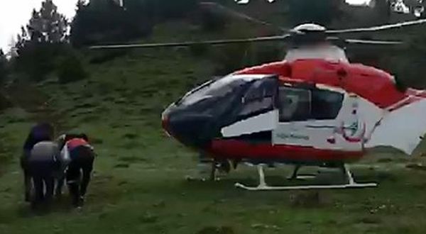 Kahramanmaraş'ta zehirlenen vatandaşın yardımına ambulans helikopter yetişti