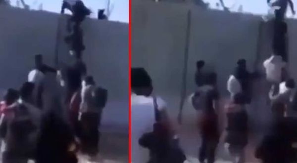 Kaçak Afganlar Türkiye sınırını güpe gündüz 'merdivenle' geçiyor!