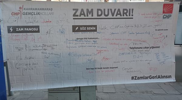 Zam duvarı kuruldu söz millete verildi; AK Parti'nin oy deposu Kahramanmaraş'ta zamlar duvara yazıldı!