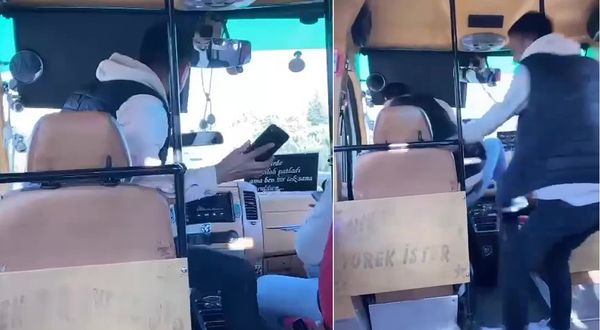 TEM otoyolunda minibüste ‘seyir halindeyken şoför değişikliği' kamerada