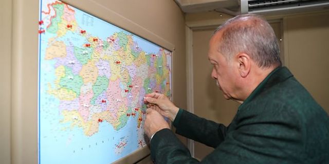 Cumhurbaşkan Erdoğan haritada Kahramanmaraş'ı işaretledi!