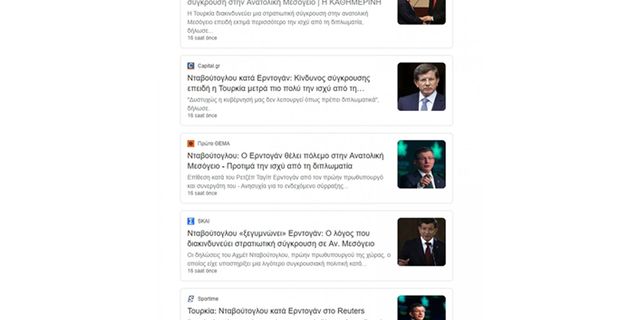 Ahmet Davutoğlu Yunanistan'da manşet oldu