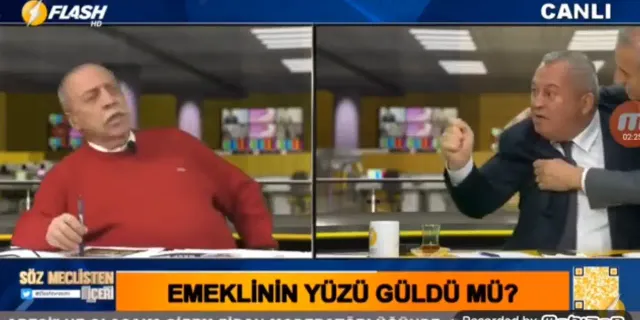 Flash TV'de ortalık karıştı: Yaşar Okuyan'la Cemal Enginyurt arasında kavga çıktı