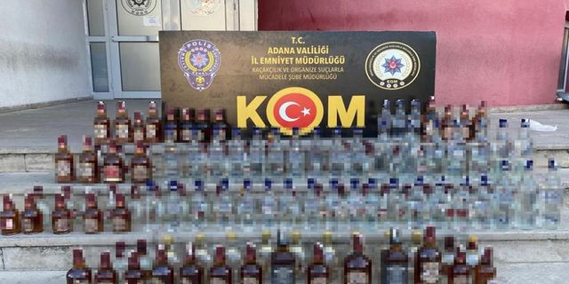 Sahte içki operasyonu! Adana'da 319 şişe sahte içki ele geçirildi