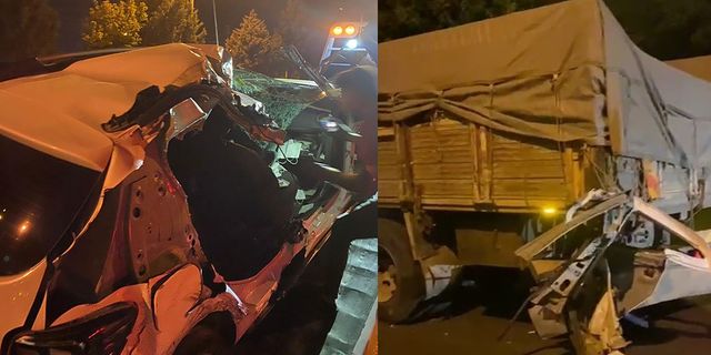 Kahramanmaraş'ta otomobilin kamyona çarpması sonucu 1 kişi yaralandı