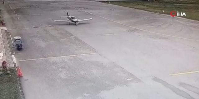 Düşen uçağın havalimanındaki son görüntüsü ortaya çıktı
