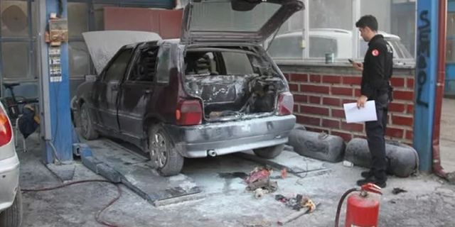 LPG'li araç tamir sırasında patladı! Yaralılar var