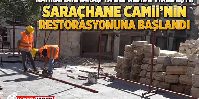 Kahramanmaraş depreminde yıkılan Saraçhane Camii'nin restorasyon çalışmalarına başlandı