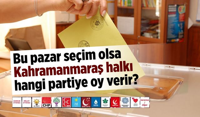 Bu pazar seçim olsa Kahramanmaraş halkı hangi partiye oy verir?