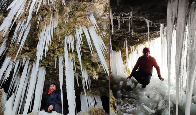 Kahramanmaraş'ta buz sarkıtları, 3 metre oldu