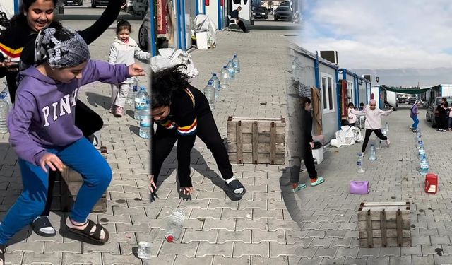 Kahramanmaraş'ta çocuklar konteyner kentte survivor parkuru yaptı