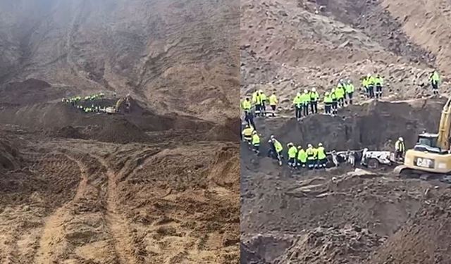 Altın madeninde faciada toprak altında kalan 9 işçinin kullandığı pikaba ulaşıldı